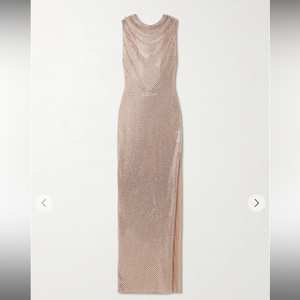 SELF-PORTRAIT Cutout draped crystal-embellished mesh gown NWOT size US6